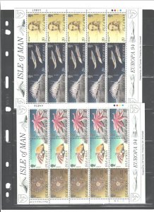 I.O.M. 1994EUROPE#596a-599a; 1 SET(2 STRIPS)=$2.25 MNH