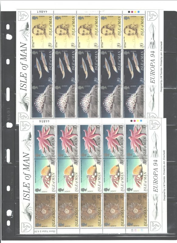 I.O.M. 1994EUROPE#596a-599a; 1 SET(2 STRIPS)=$2.25 MNH