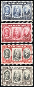 Sarawak Stamps # 155-8 Used VF Scott Value $60.00