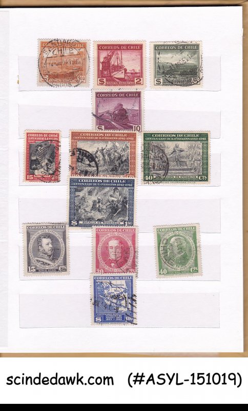 COLLECTION OF CHILE STAMPS IN SMALL STOCK BOOK - 120 STAMPS