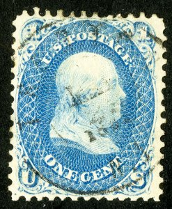 US Stamps # 63 Used XF Light Cancel