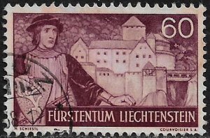 Liechtenstein #146 Used Stamp - Baron von Brandis and Vaduz Castle