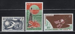 French Polynesia 1958-1966, 3 Better Singles MNH