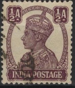India 169 (used) ½a George VI, rose vio (1942)