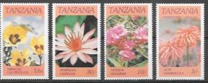 Tanzania # 315 - 318 Flowers of Africa MNH Issued 1986