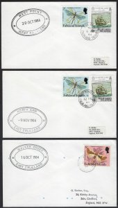 FALKLAND ISLANDS 1980s SIX COVERS POSTED FROM 6 DIFFERENT ISLANDS BLUFF COVE GRE