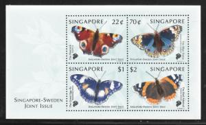 Singapore 1999 Sc906a Butterflies Singapore-Sweden JI MNH