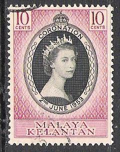 Kelantan #71 Coronation Issue Used