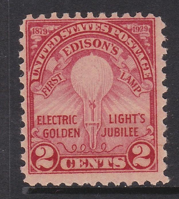US 655 Edison's First Lamp MNH
