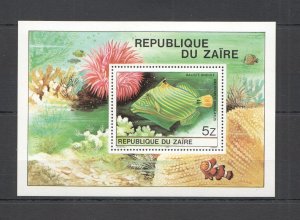 B0494 1980 Zaire Fish & Marine Life Fauna 1Bl Mnh