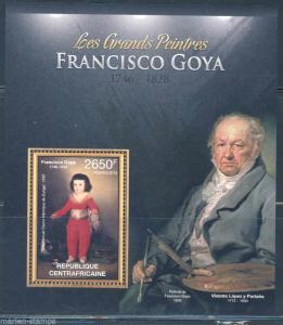 CENTRAL AFRICA 2012 FRANCISCO GOYA   SOUVENIR SHEET MINT NH