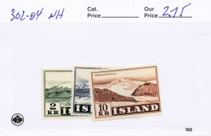 ICELAND  302-04  MNH