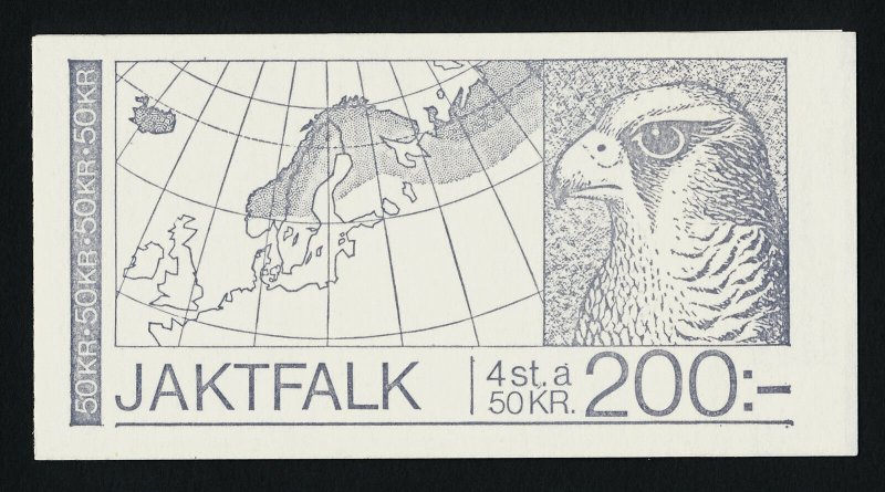 Sweden 1981,   Gyrfalcon Bird 50kr booklet of 4 MNH # 1351a