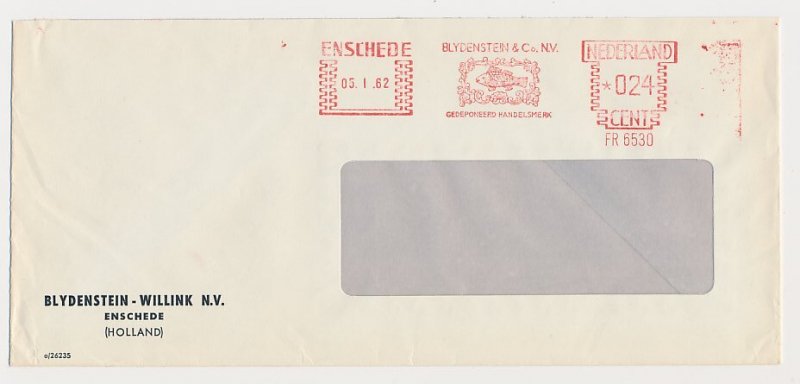 Meter cover Netherlands 1962 Fish - Enschede