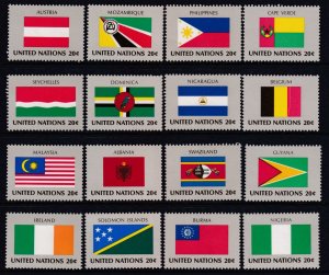 UN New York 374-389 Flags MNH VF