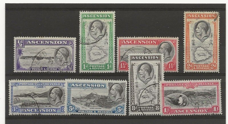 Ascension 1934 King Geo V sg.21-8 used 8 values 