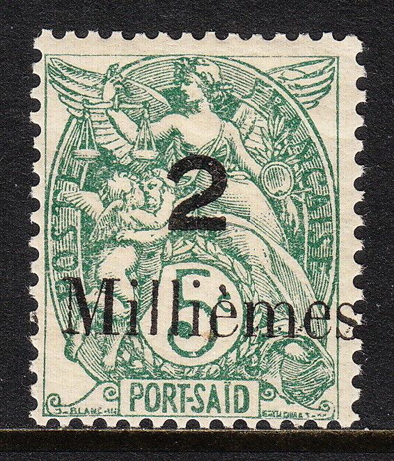 FRENCH OFFICES (PORT SAID) — SCOTT 33 — 1921 20m ON 5c SURCHARGE— MH —SCV $10.00