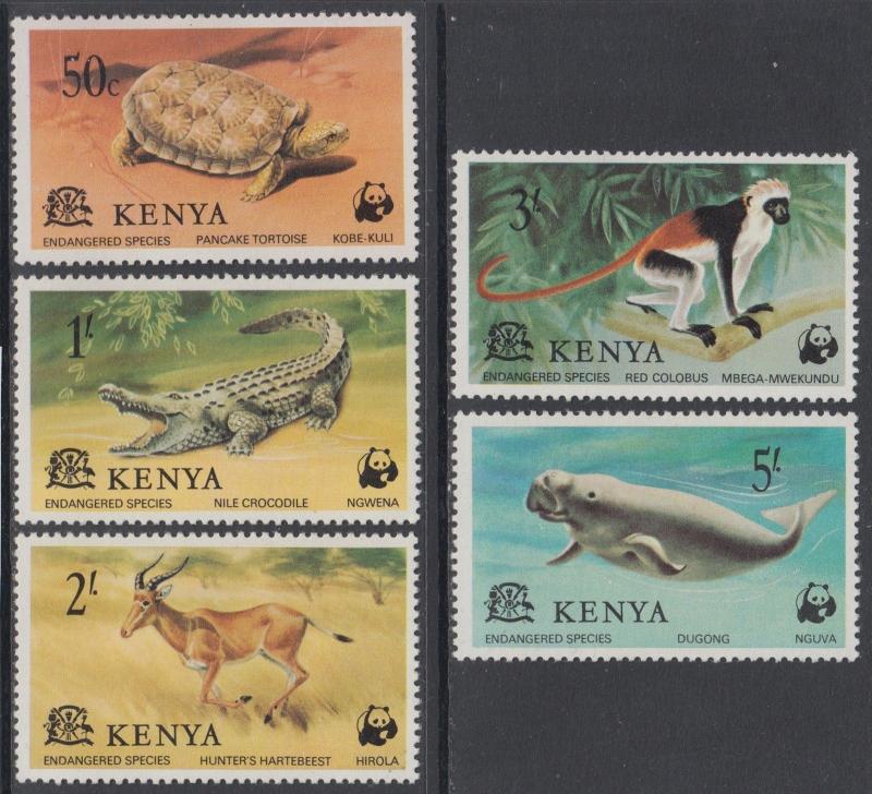 XG-BA005 KENYA - Wwf, 1977 Wild Animals, Reptils, Turtles MNH Set