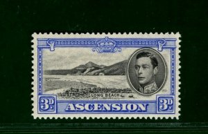 ASCENSION KGVI Stamp SG.42 3d p13½ Very Fine Fresh VLMM 1938 Cat £100 BLBLUE149