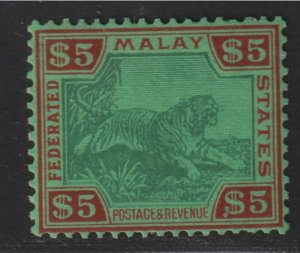 MALAYA -FMS 1922 Tiger $5 mnh