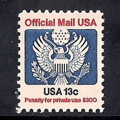 O129 13 cent eagle official mail mint  NH XF