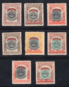 MOMEN: BRUNEI SG #11/18 1906 MINT OG H £200 LOT #67230*