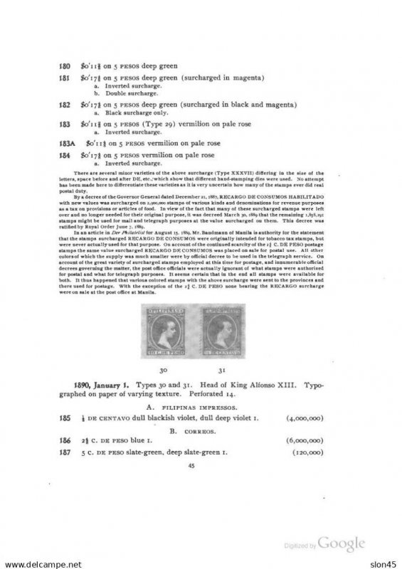 Philippines 1889 Collection of Overprints with errors (2 pages) Mint RRR 16617