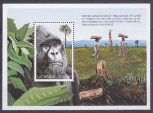 1997 Uganda 1885/B277 Fauna - Gorilla 7,50 €