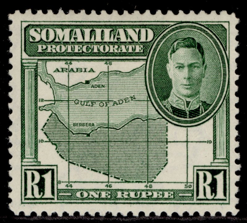 SOMALILAND PROTECTORATE GVI SG113, 1r green, M MINT.