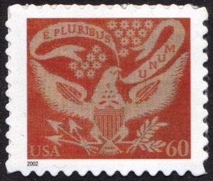 SC#3646 60¢ Coverlet Eagle Single (2002) SA