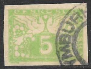 CZECHOSLOVAKIA 1919-20 5h DOVES Special Delivery Stamp Sc E2 VFU