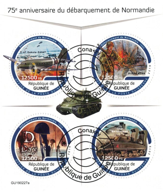 GUINEA 2019 - Military, WW2, anniversaries/ complete set (sheet+block)-2 scans
