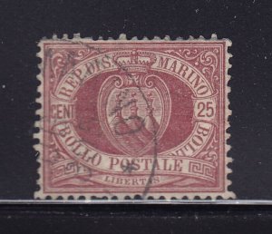 San Marino Scott # 13 F-VF used neat cancel nice color cv $ 85 ! see pic !