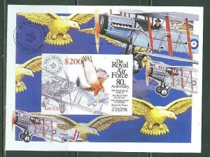 GUYANA IMPERFORATED 80th ANNIVERSARY OF THE RAF  S/SHEET SC#3350  MINT NH RARE