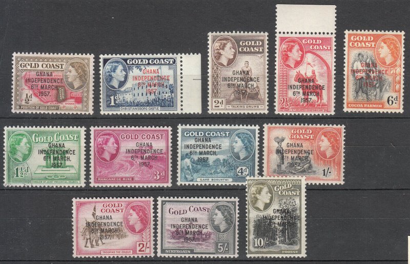 Ghana 1957/1958 overprinted QEII stamp set Sc# 5/13,25/27 - MNH (7013)