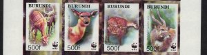 Burundi WWF Sitatunga 4v imperf strip 2004 MNH SG#1638-1641 MI#1867-1870