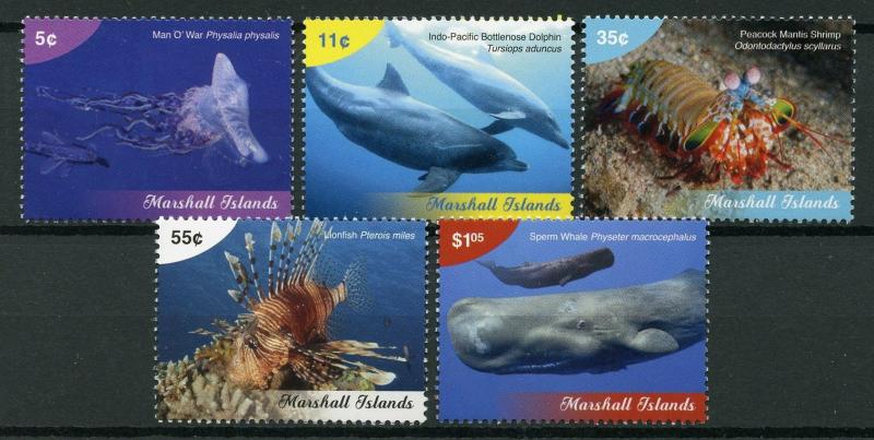 Marshall Islands 2019 MNH Marine Life Definitives 5v Set Fish Whales Stamps