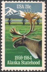 SC#2066 20¢ Alaska Statehood, 25th Anniversary Single (1984) MNH