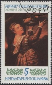 Bulgaria 3215 (used cto) 5s “Salome II” by Titian (1986)