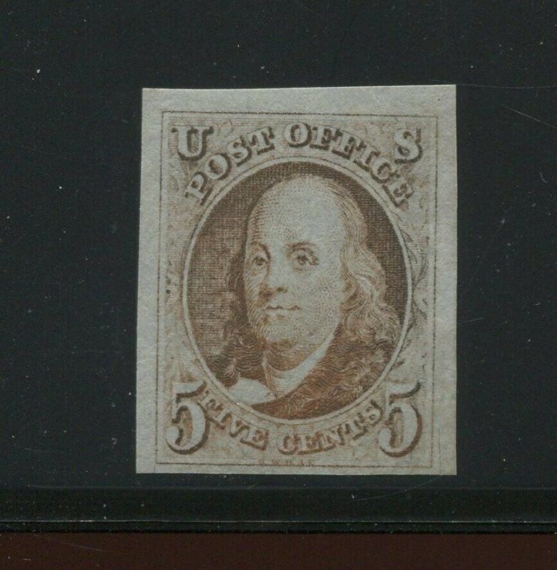 1 Franklin Imperf Unused Stamp with PSE Cert (Bz 714) 