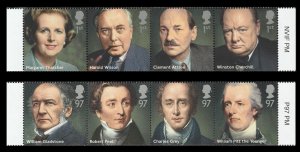 GB 3642-3649 Prime Ministers price tab set (8 stamps) MNH 2014