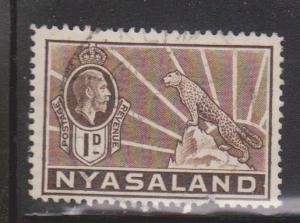 NYASSALAND Scott # 39 Used - KGV & Leopard