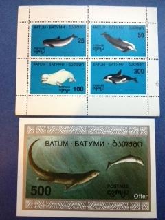 Batum 1994 Marine Animal Sea life Dolphin Whale Otter Fish 