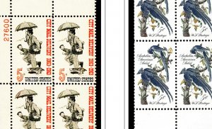 COLOR PRINTED US PLATE BLOCKS 1960-1969 STAMP ALBUM PAGES (68 illustrated pages)