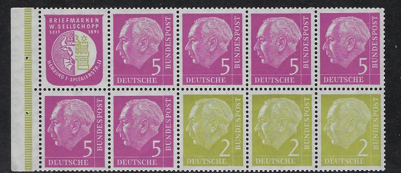 Germany Bund Scott # 702b, mint nh, booklet pane, se-tenant, HBl6