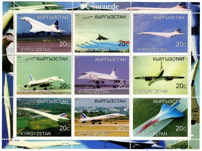 Kyrgyzstan 2000 CONCORDE Sheet Perforated MInt (NH)