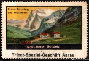 Vintage Switzerland Poster Stamp Tricot Special Store Kleine Scheidegg