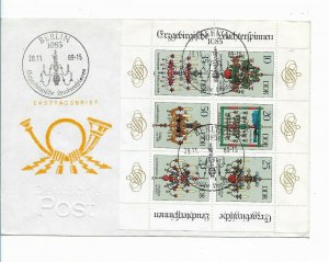 GERMANY DDR CHANDELIERS YEAR 1989 SHEET OF 6 ON COVER ART