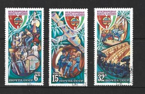 RUSSIA - 1980 INTERCOSMOS PROGRAM WITH HUNGARY - SCOTT 4835 TO 4837 - USED