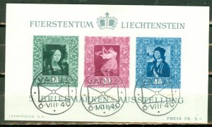 KT: Liechtenstein 238 souv sheet used CV $95